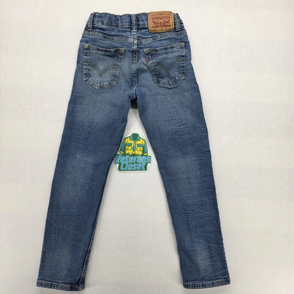 Levis 502 Boys Size 8 Regular Taper Jeans Blue Premium Denim 24x22 Casual